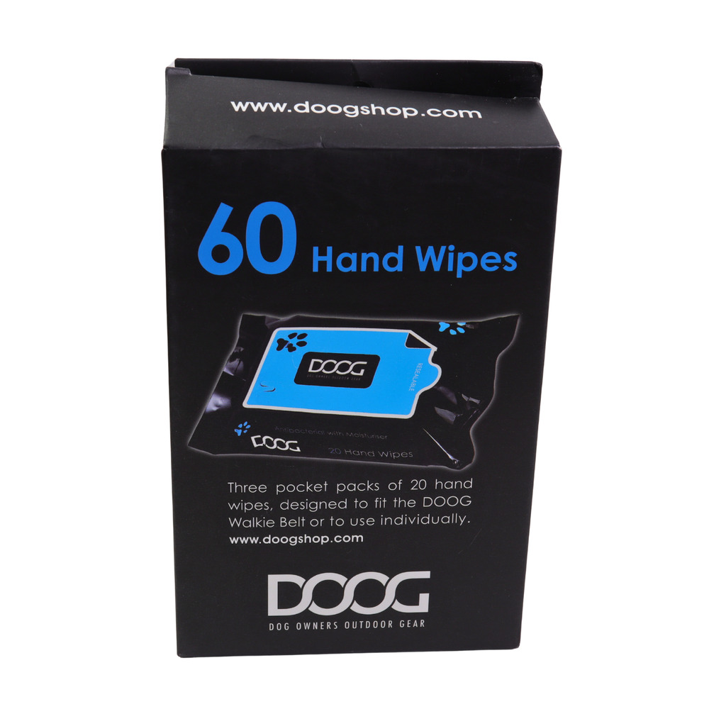 DOOG Anti-Bacterial Hand Wipes 3 Packs Of 20 - Total Of 60 Wipes
